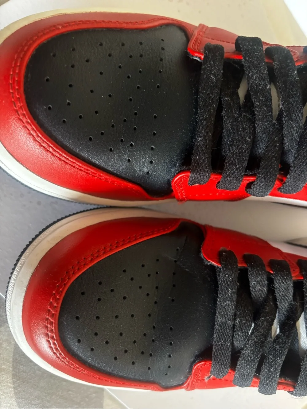 Nike Red Black White Air Jordan 1 Mid Sneakers